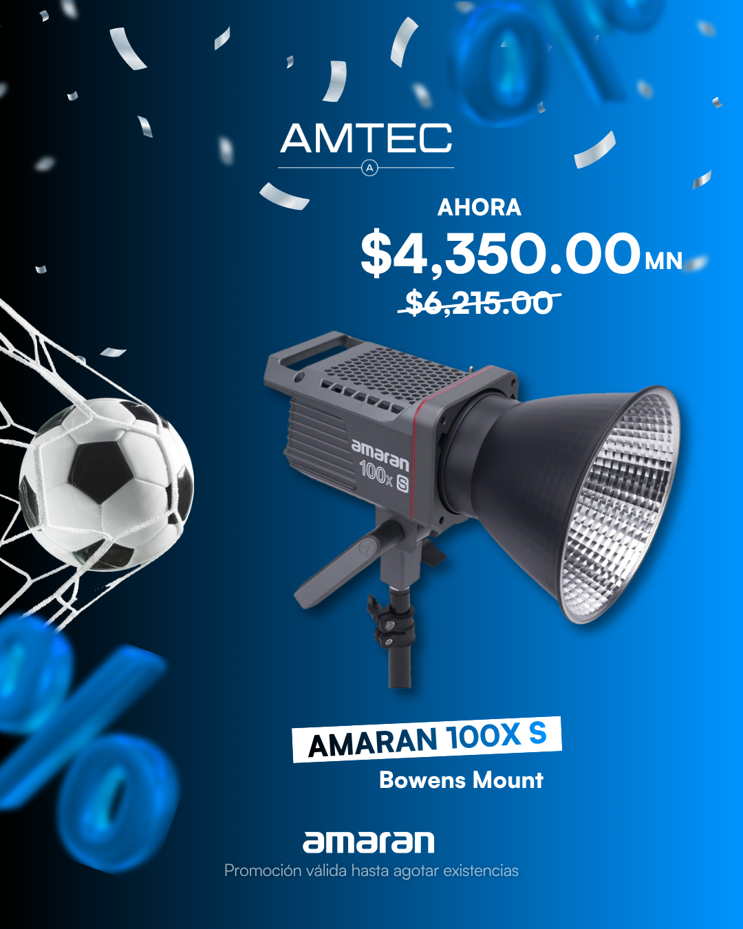 APUTURE AMARAN 100X   Luz de vídeo LED COB Bicolor